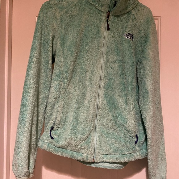 The North Face Women’s Light Green Fleece Zip Up Jacket Coat Size Medium - Picture 1 of 6
